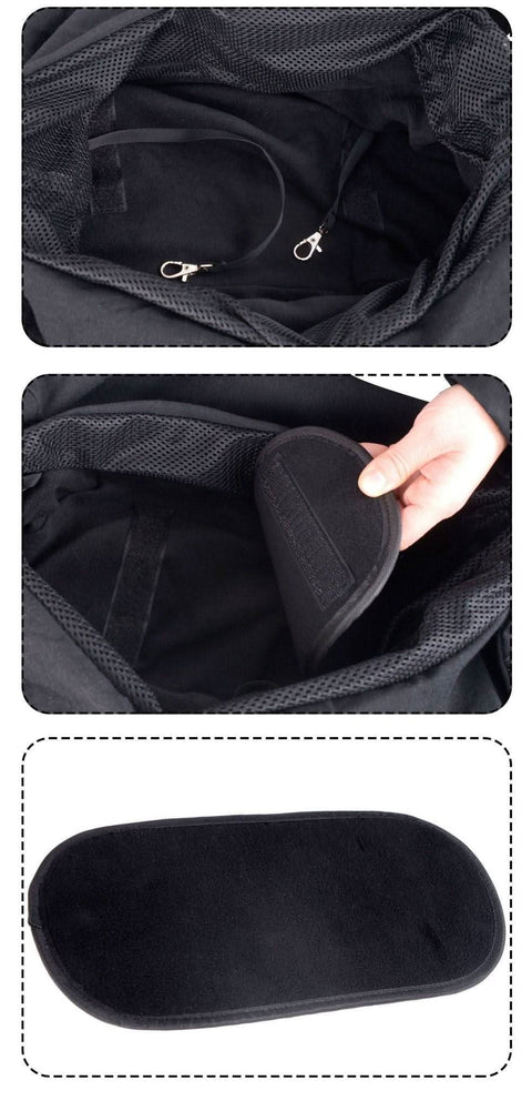 Adjustable Drawstring Dog Cat Carrier Sling Warm Wool Interior - petsbene