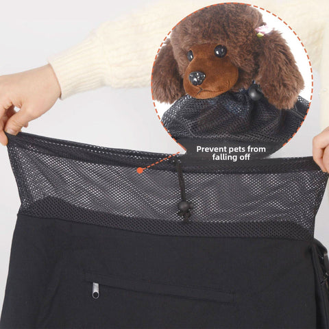 Adjustable Drawstring Dog Cat Carrier Sling Warm Wool Interior - petsbene