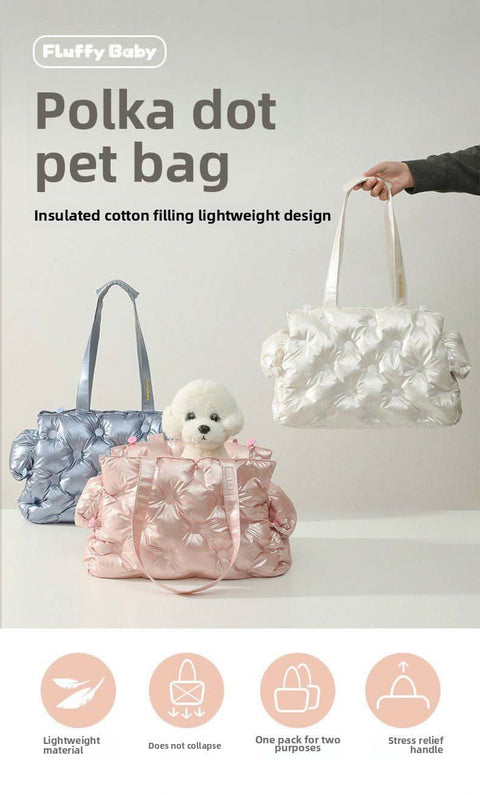 Adorable Dotted Pet Bag For Cats Dogs Shoulder Warm Comfortable - petsbene