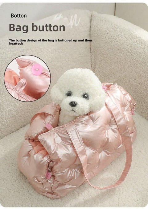 Adorable Dotted Pet Bag For Cats Dogs Shoulder Warm Comfortable - petsbene