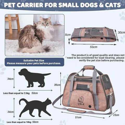 Airline Approved Large Pet Carrier Bag Multipurpose Car Travel Bag - petsbene