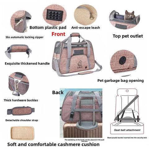 Airline Approved Large Pet Carrier Bag Multipurpose Car Travel Bag - petsbene