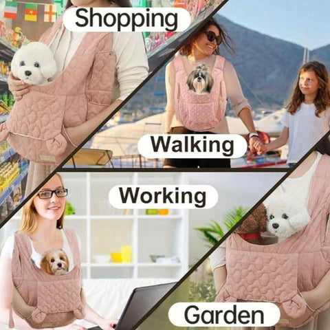Stylish Portable Pet Chest Bag Dog Cat Carrier Soft Breathable - petsbene