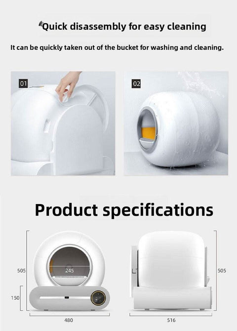 Automatic Extra Large Cat Litter Box Smart Toilet - petsbene