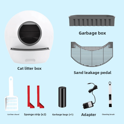 Automatic Large Cat Litter Box UV Sterilizer Anti Spill WIFI Control - petsbene