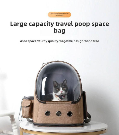 Stylish Foldable Transparent Pet Backpack for Cats Dogs Travel - petsbene