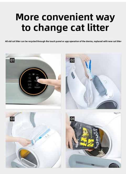 Automatic Extra Large Cat Litter Box Smart Toilet - petsbene