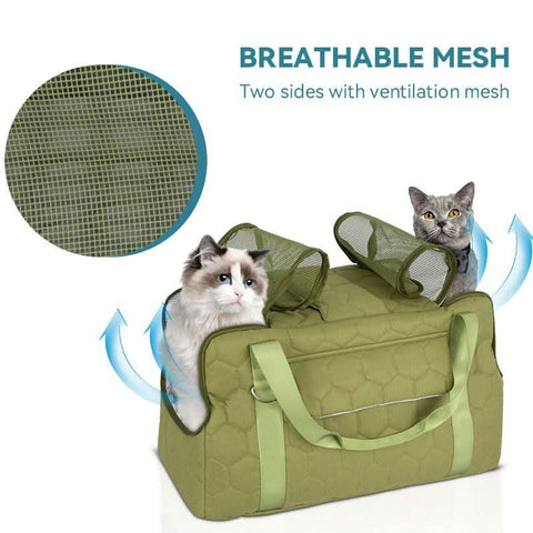 Breathable Cat Backpack Expandable Dog Carrier Portable Pet Cage - petsbene
