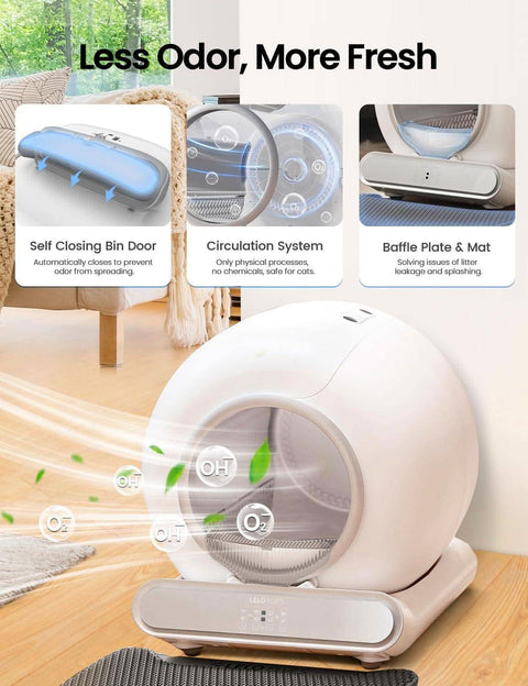 Smart litter box controlled by app, automatic large capacity - petsbene