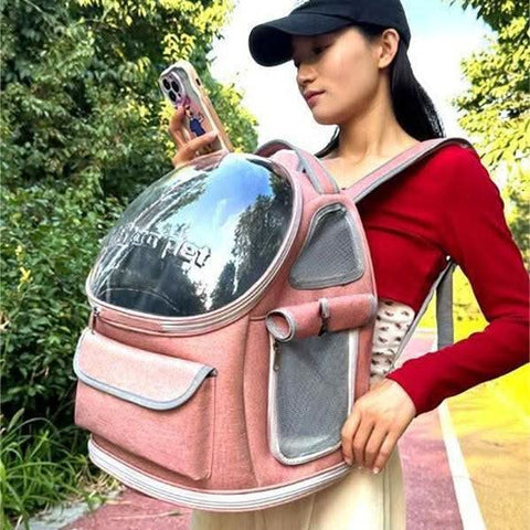 Outdoor Large Cat Carrier Backpack Airplane Approved Ventilated Pet Bag - petsbene