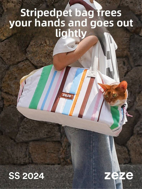 Casual Cat Carrier Backpack Portable Pet Bag for Outings - petsbene