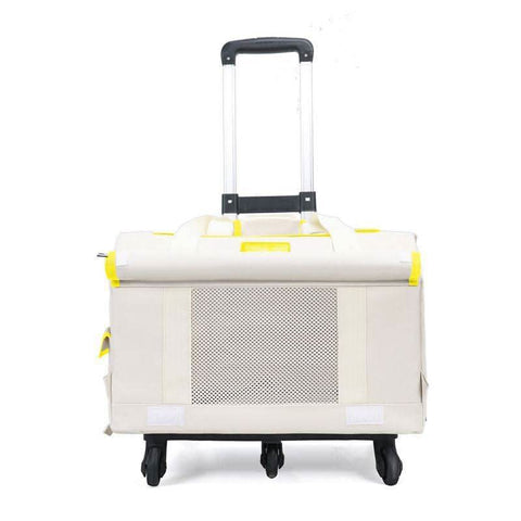Pet Trolley Case Double Layer Bus Cat Bag Cat Push Pull Box Large Capacity Two Spring Summer Breathable Dog Handbag - petsbene