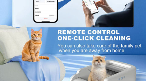 Automatic Cat Litter Box Cleaner Smart Device Anti Spill WiFi Control - petsbene