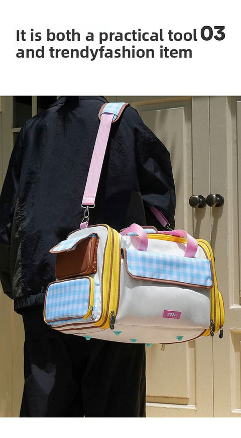 Pet Airline Carrier Extension Large Capacity All Seasons Cat Dog Travel Bag - petsbene