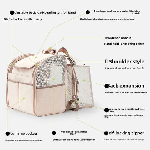 Airline Approved Cat Carrier Backpack Expandable Large Pet Travel Bag - petsbene