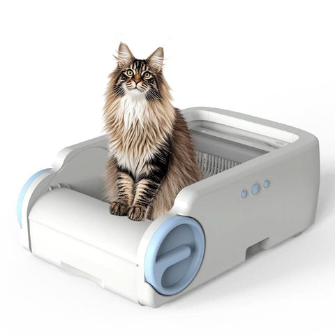 Automatic Cat Litter Box Cleaner Smart Device Anti Spill WiFi Control - petsbene