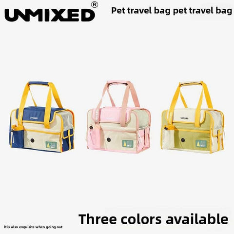 Simple Pet Travel Bag Carrier Large Capacity Breathable Dirt Resistant Dog Cat - petsbene