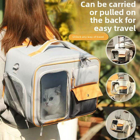 Detachable Airline Approved Pet CarrierTrolley Case Cat Dog Travel Bag - petsbene