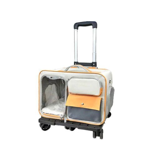 Detachable Airline Approved Pet CarrierTrolley Case Cat Dog Travel Bag - petsbene