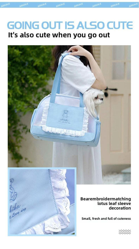 Stylish Pet Cat Carrier Portable Lightweight Breathable Dog Bag High Fashion Anti Stress Outing Bag - petsbene