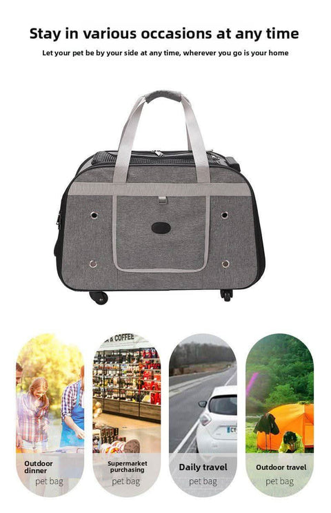 Dog Outdoor Portable Suitcase Extra Large Waterproof Cat Carrier Airy Pet Bag - petsbene