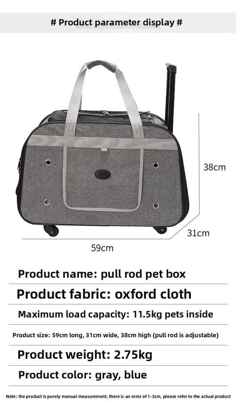 Dog Outdoor Portable Suitcase Extra Large Waterproof Cat Carrier Airy Pet Bag - petsbene