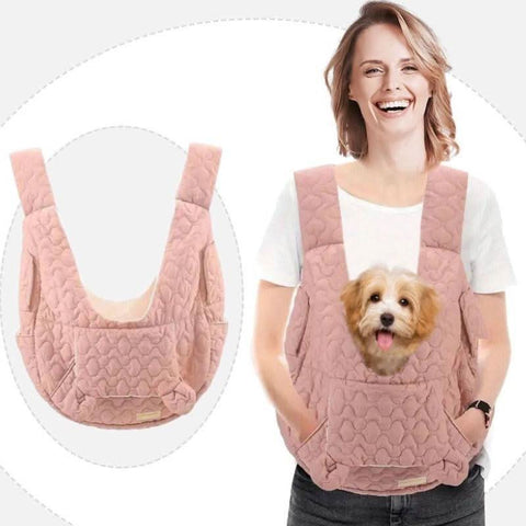 Stylish Portable Pet Chest Bag Dog Cat Carrier Soft Breathable - petsbene