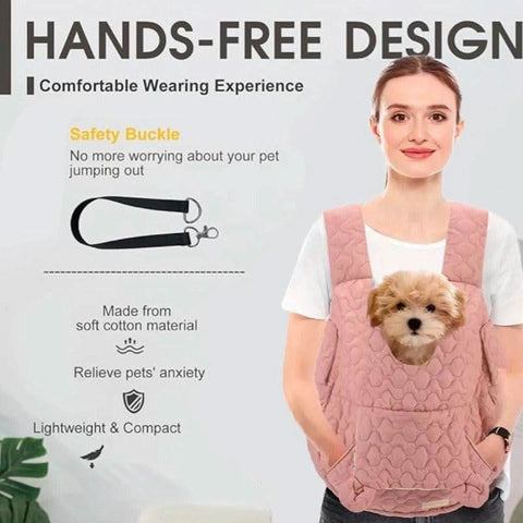 Stylish Portable Pet Chest Bag Dog Cat Carrier Soft Breathable - petsbene
