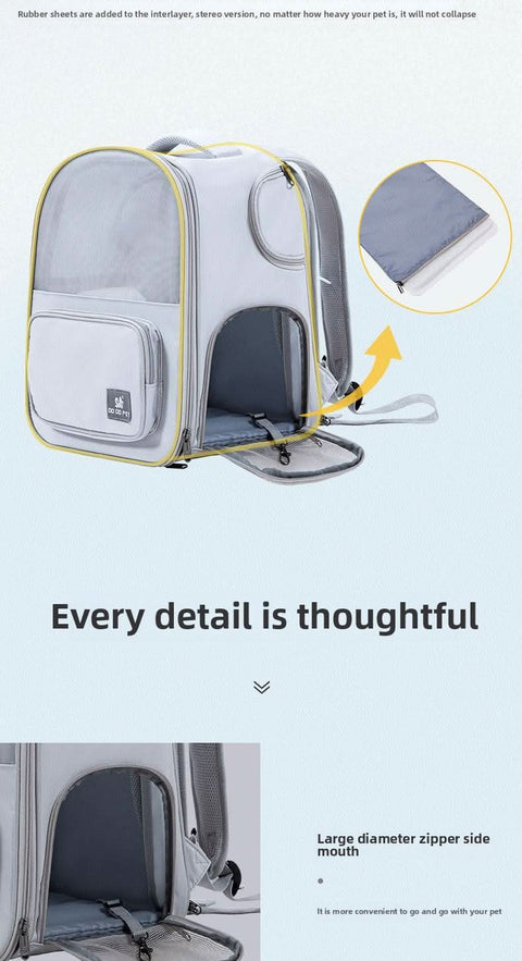 Airline Approved Cat Carrier Portable Backpack Expandable Pet Bag - petsbene