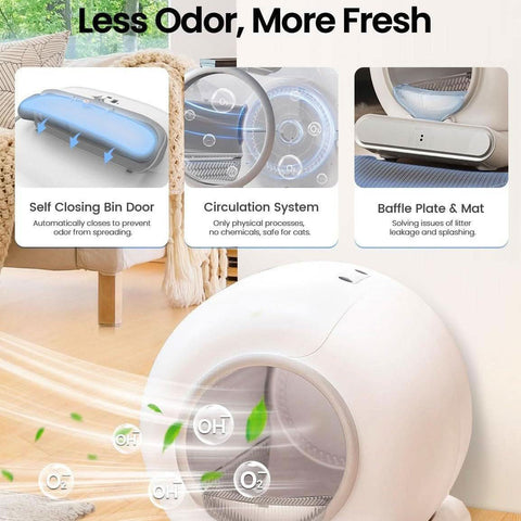 Smart litter box controlled by app, automatic large capacity - petsbene