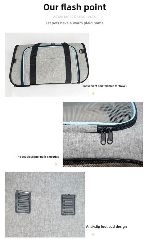Airline Approved Foldable Ventilated 4-Door Portable Pet Carrier - petsbene