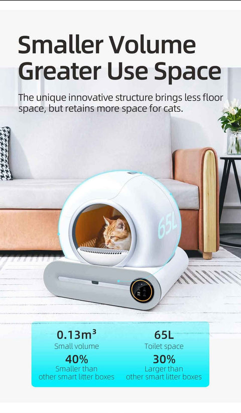 Auto Extra Large Cat Litter Box Intelligent Self Cleaning - petsbene