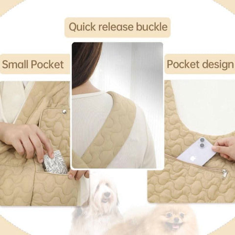 Stylish Portable Pet Chest Bag Dog Cat Carrier Soft Breathable - petsbene