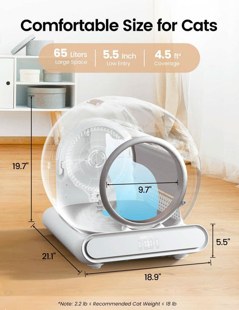 Smart litter box controlled by app, automatic large capacity - petsbene