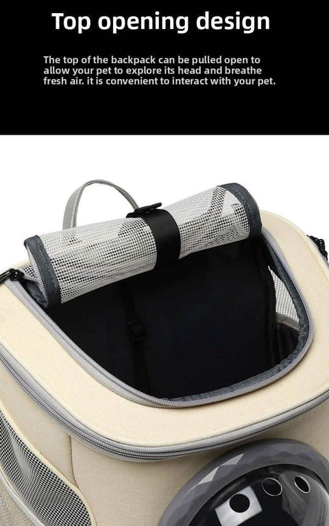 Foldable cat backpack pet carrier outdoor space capsule dog bag air travel - petsbene