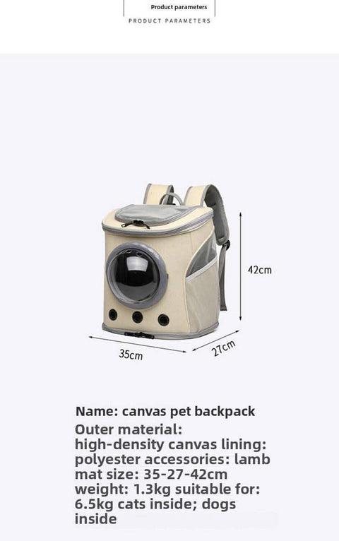 Foldable cat backpack pet carrier outdoor space capsule dog bag air travel - petsbene