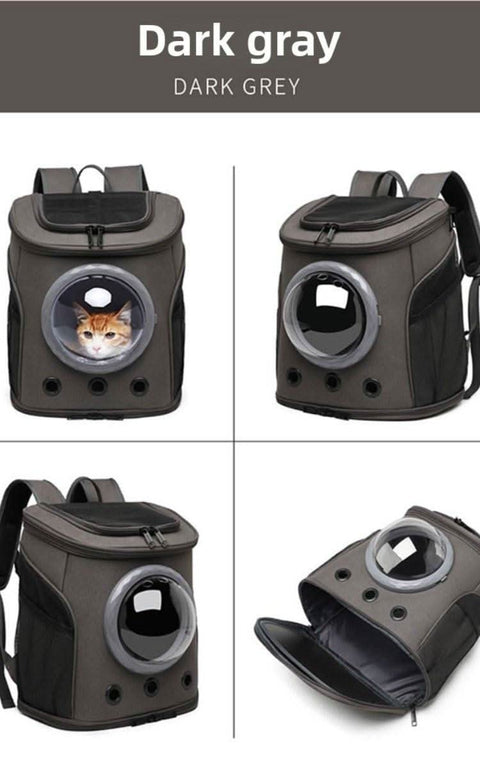 Foldable cat backpack pet carrier outdoor space capsule dog bag air travel - petsbene