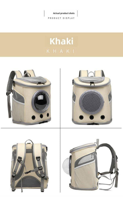Foldable cat backpack pet carrier outdoor space capsule dog bag air travel - petsbene