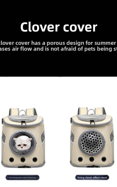 Foldable cat backpack pet carrier outdoor space capsule dog bag air travel - petsbene