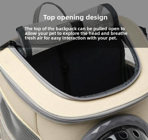 Foldable cat backpack pet carrier outdoor space capsule dog bag air travel - petsbene
