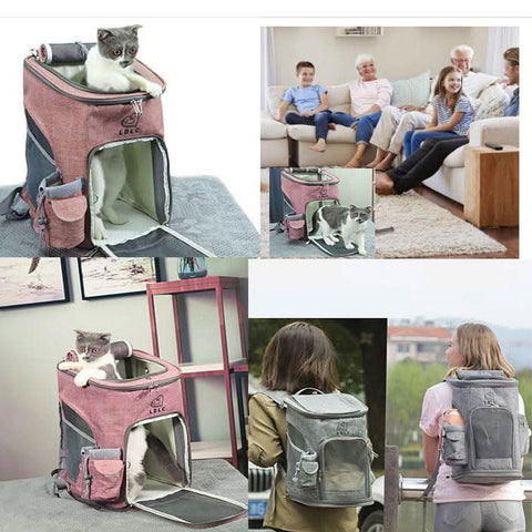 Large Cat Backpack for Two Cats Foldable Pet Airline Approved - petsbene