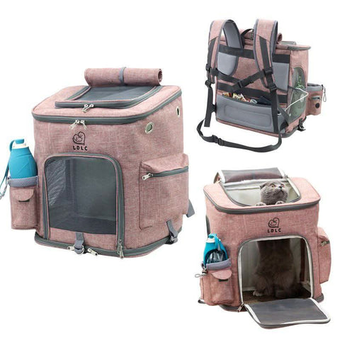 Large Cat Backpack for Two Cats Foldable Pet Airline Approved - petsbene