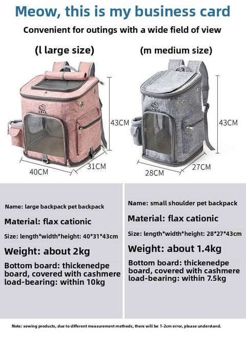 Large Cat Backpack for Two Cats Foldable Pet Airline Approved - petsbene