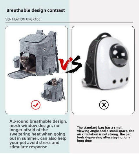 Large Cat Backpack for Two Cats Foldable Pet Airline Approved - petsbene
