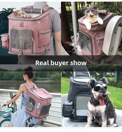 Large Cat Backpack for Two Cats Foldable Pet Airline Approved - petsbene