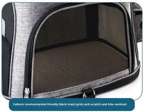 Pet Backpack Dual Shoulder Oxford Fabric Portable Cat Dog Carrier - petsbene