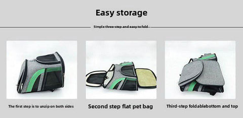 Pet Backpack Dual Shoulder Oxford Fabric Portable Cat Dog Carrier - petsbene