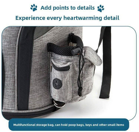 Pet Backpack Dual Shoulder Oxford Fabric Portable Cat Dog Carrier - petsbene