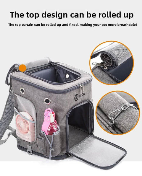 Portable PET Backpack Foldable Dogs and Cats Strap Travel Flight Case - petsbene