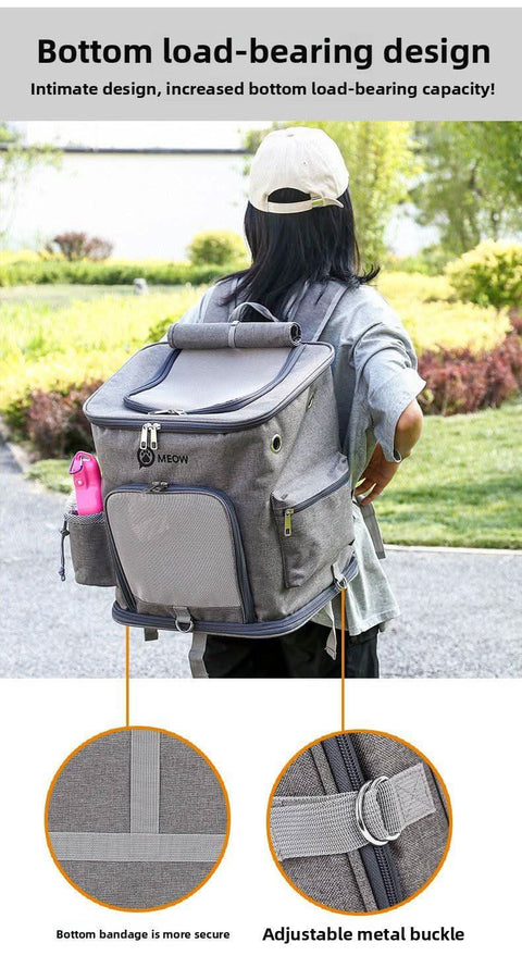 Portable PET Backpack Foldable Dogs and Cats Strap Travel Flight Case - petsbene